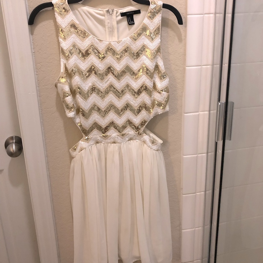 Forever 21 sequin dress with side cut outs size M